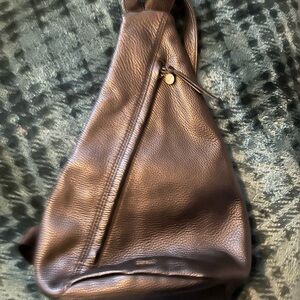 Black Leather Sling Bag the sak